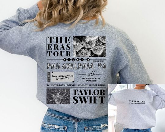 Discover Philadelphia Night 2 Two Sides Sweatshirt, Aesthetic Mirrorball Trendy Merch Shirt, Swiftee Merch, Era Surprise Songs, Gift For Her
