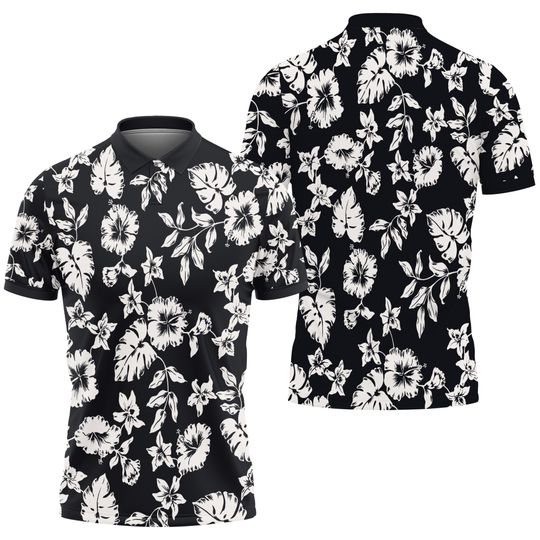 Discover Vintage Nautica Polo Shirt / Nautica Hawaiian Hibiscus Floral All Over Print Collared Polo Shirt