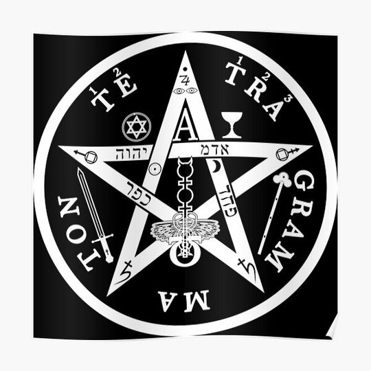 Discover Tetragrammaton pentagram star Premium Matte Vertical Poster