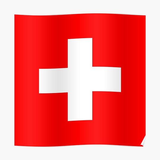 Discover Swiss flag Premium Matte Vertical Poster
