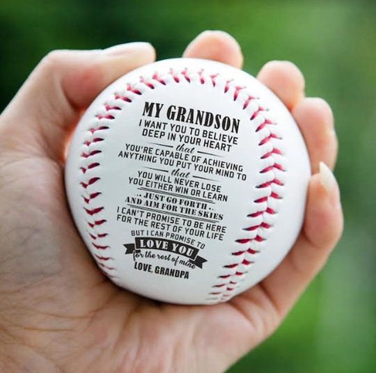 Discover From Grandpa To Grandson Baseball Gift With Love Message From Grandfather To Grandson For Birthday