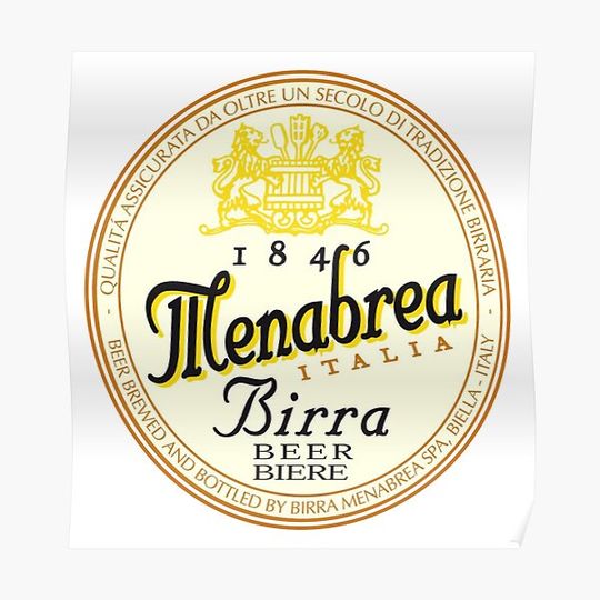 Discover Birra Menabrea Vintage Premium Matte Vertical Poster