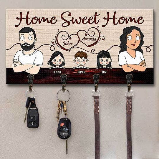 Discover Sweet Home - Personalized Key Hanger, Key Holder - Gift For Couples, Husband Wife
