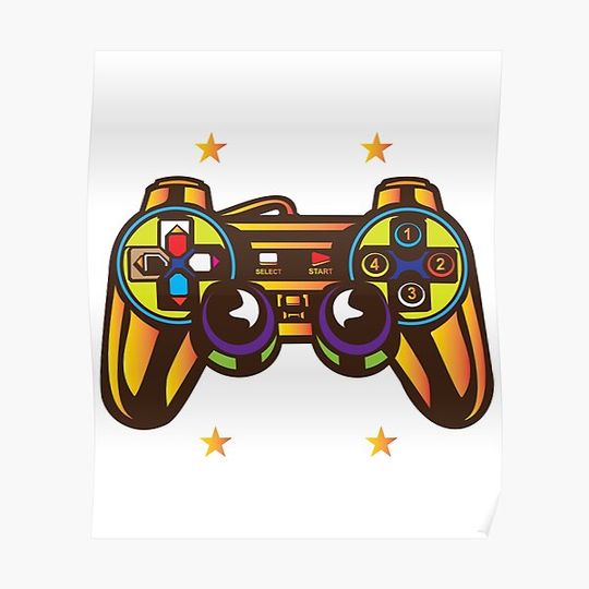 Discover Golden Esports PS 5 Gaming Controller Premium Matte Vertical Poster