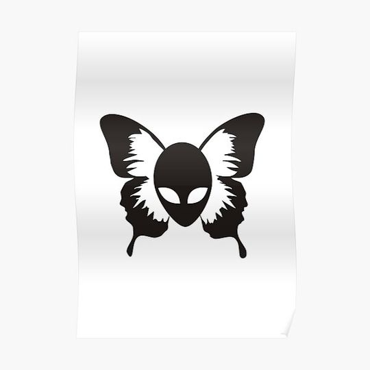 Discover Butterfly Black Face Mask Premium Matte Vertical Poster