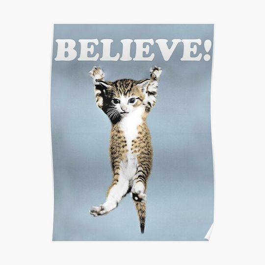 Discover Believe Cat Premium Matte Vertical Poster