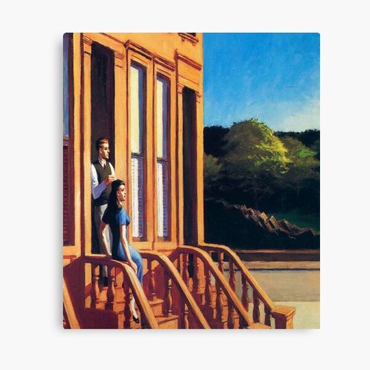 Discover Sunlight on Brownstones-Edward Hopper Canvas
