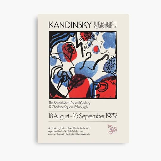 Discover Wassily Kandinsky - Exhibition poster for The Scottish Arts Council Gallery ,1958 Canvas