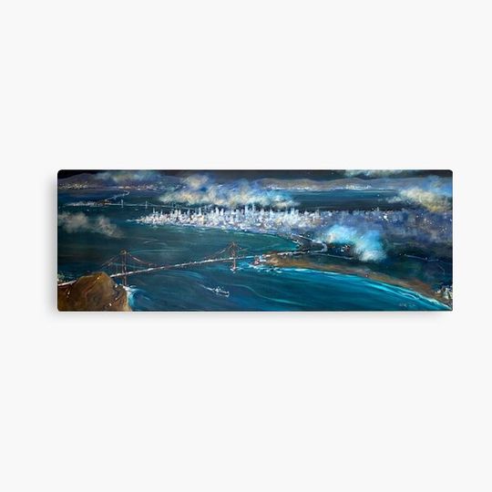 Discover Albert Tolf. Birds Eye view of the San Francisco Bay. Canvas