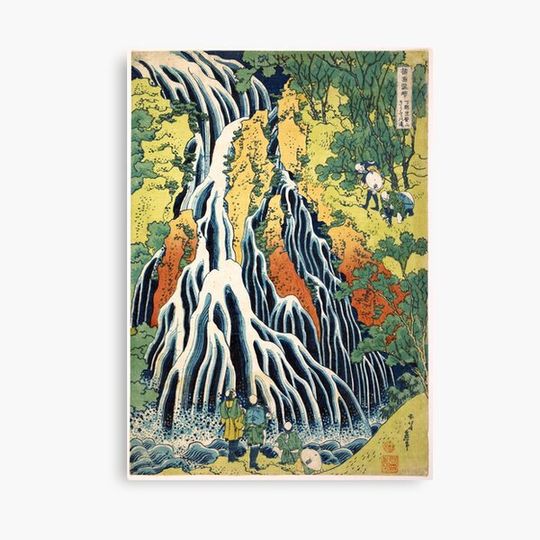 Discover Hokusai Japanese Ukiyoe Art: Kirifuri Waterfall at Kurokami Mountain in Shimotsuke Canvas
