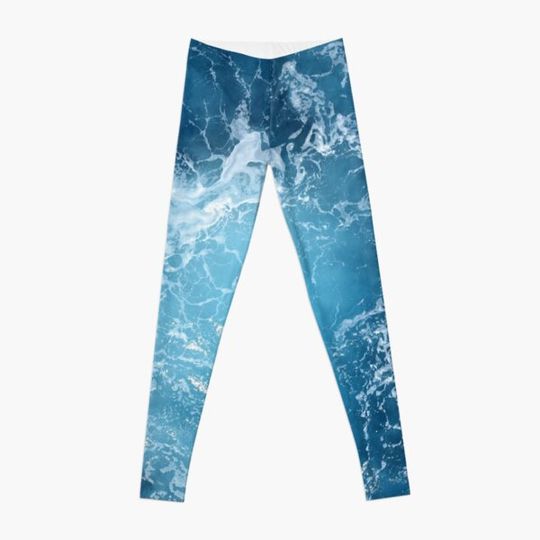 Discover Blue Sea Water Waves Leggings