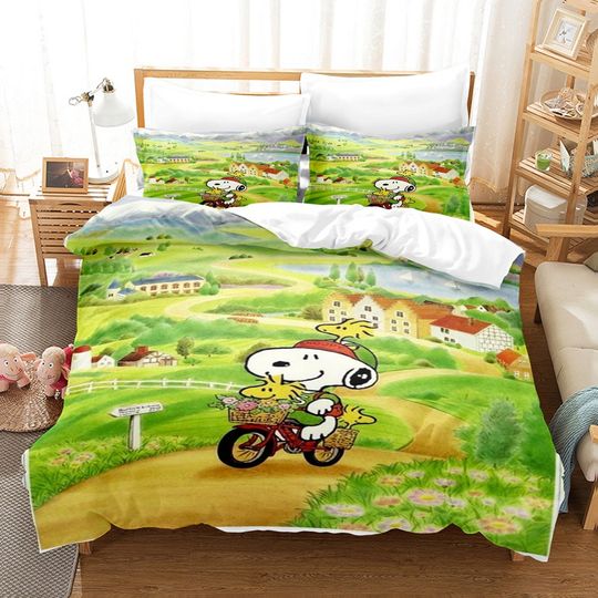 Discover 3D Printed Cartoon Snoopy Bedding Duvet Cover Set