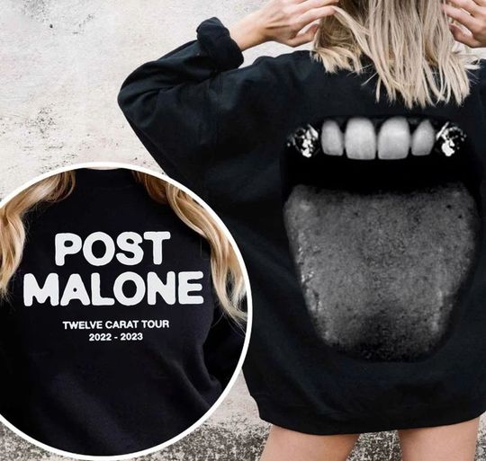 Discover Post Malone Twelve Carat Tour 2 Side T-Shirt, Post Malone 2023 Tour Sweatshirt