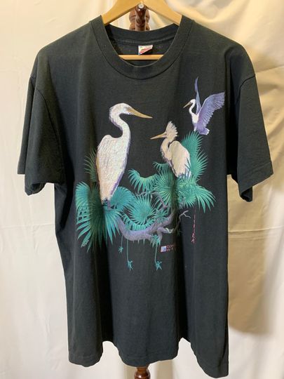 Discover Vintage 90s Florida Coastal Erget Heron TShirt