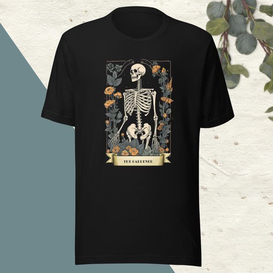 Discover The Gardener Tarot-Inspired Skeleton Unisex T-Shirt