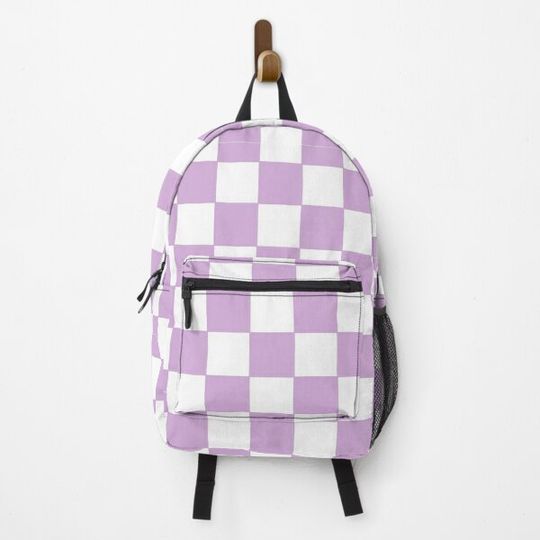 Discover Purple Checkered Pattern Backpack