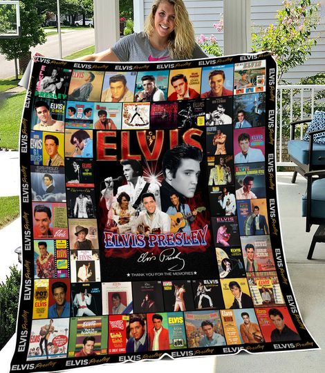 Discover Elvis Presley Fleece Blanket, Elvis Presley King Of Rock and Roll Quilt Blanket