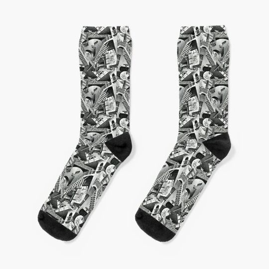 Discover Mc escher relativity HIGH QUALITY IMAGE Socks