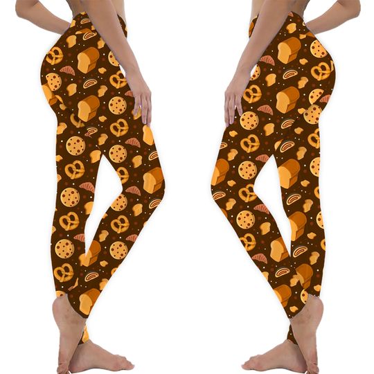 Discover Bread Bakery Pattern Leggings