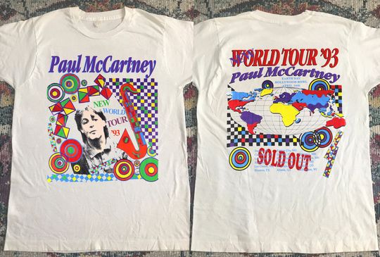 Discover P mccartney Hollywood Bowl New World Tour 1993 T-Shirt