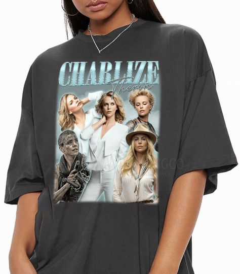 Discover Charlize Theron Vintage Bootleg Tee, Charlize Theron Vintage Graphic Shirt
