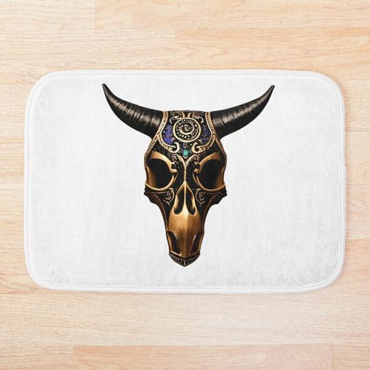 Discover Boho Longhorn Cow Skull Bath Mat