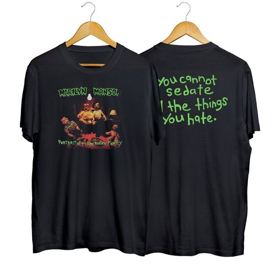 Discover Vintage 1990s Marilyn Manson Portrait Of An American Family Shirt