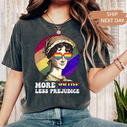Discover More Pride Less Prejudice Shirt, LGBT Pride T Shirt, Jane Austen Shirt