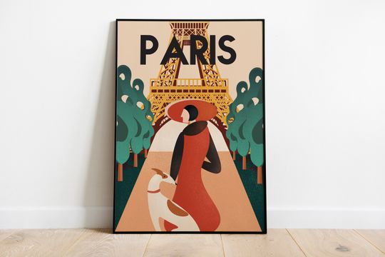 Discover Paris Travel Poster with Eiffel Tower