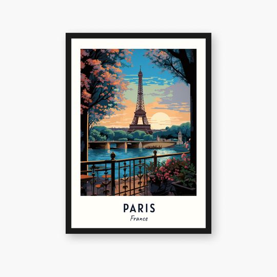 Discover Paris Travel Print, Paris - France Travel Gift, Printable City Poster
