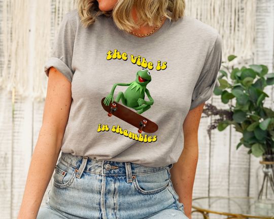 Discover The Vibe Is In Shambles Shirt, Cartoon Shirts, Skateboarder Frog Tshirts
