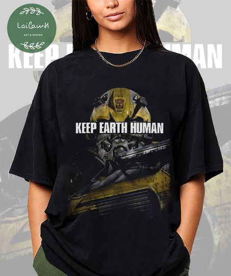 Discover Keep Earth Human BumbleBee Autobot shirt, Transformers: Rise of the Beasts Shirt