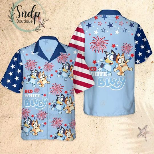 Discover BlueyDad 4th of July Hawaiian Shirt