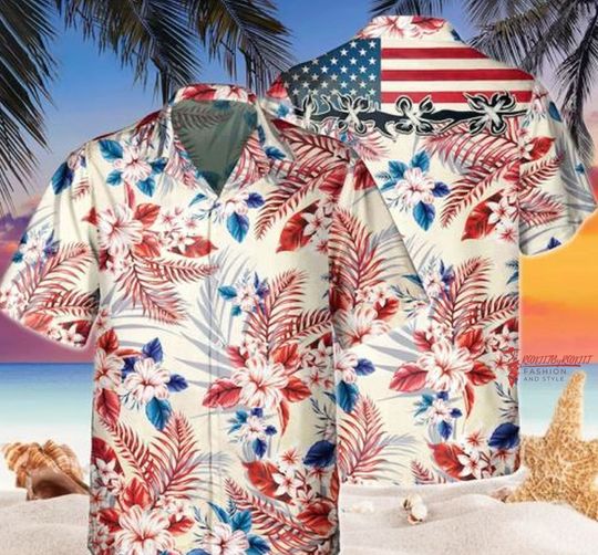 Discover American Flag Summer Patriotic Hawaiian Shirt, Independence Day, 4th Of July