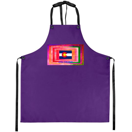 Discover Colorado State Flag Men's Aprons