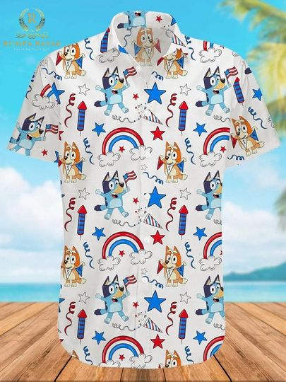 Discover BlueyDad 4th of July Hawaiian Shirt
