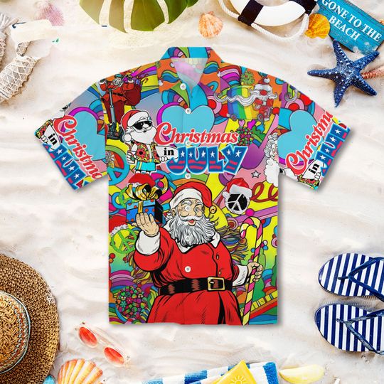 Discover Santa Christmas In July Hawaiian Shirt,