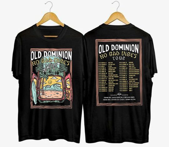 Discover Old Dominion No Bad Vibes 2023 Tour Shirt, Old Dominion T Shirt