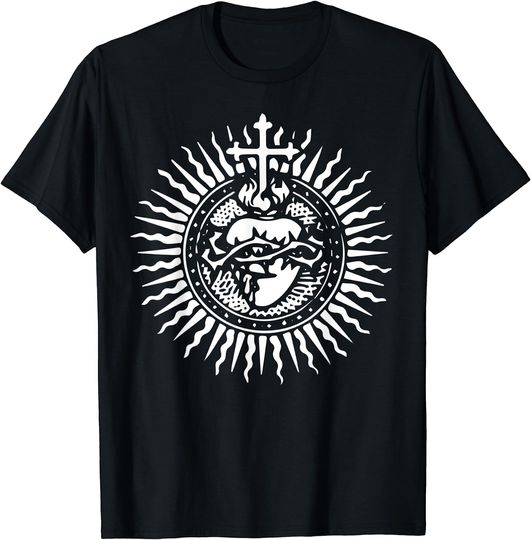 Discover Sacred Heart of Jesus Catholic Traditional Latin Mass Art T-Shirt