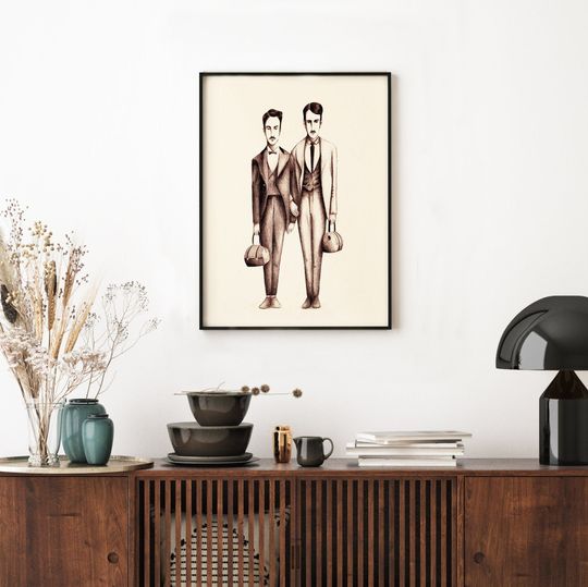 Discover vintage gay art, gay couple , Jazz Poster