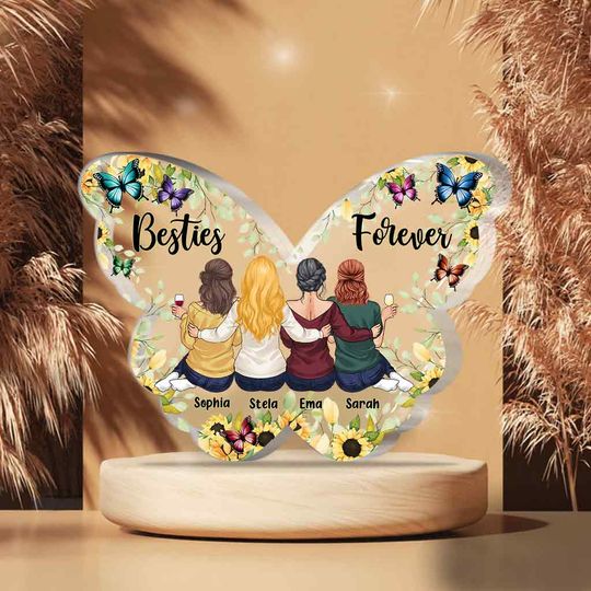 Discover Besties Forever - Personalized Bestie Custom Shaped Acrylic Plaque