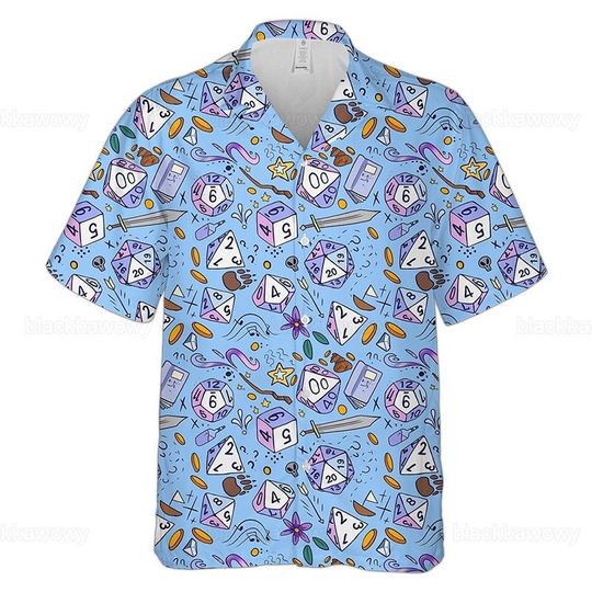 Discover D&D Hawaiian Shirt, Dnd Button Up Shirt, Dnd Hawaii Shirt, Dungeons And Dragons