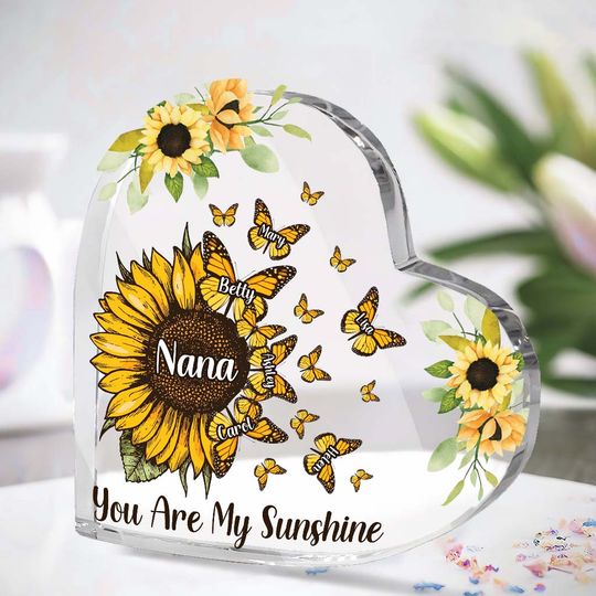 Discover Beautiful Sunflower My Greatest Blessings - Personalized Grandma Custom Shaped Acrylic Plaque