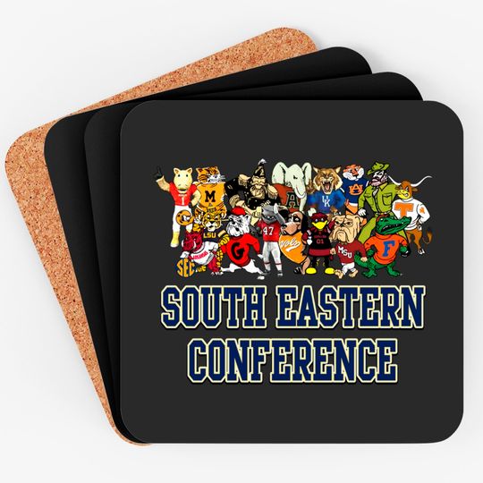 Discover College Football Team Coasters, SEC Unisex Mascot Coasters