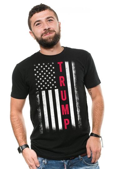 Discover Donald Trump 2024 American Flag Vintage T-Shirt