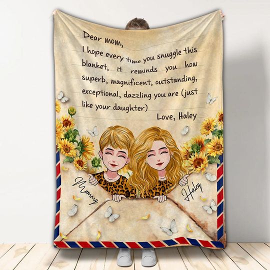 Discover Dear Mom Letter Blanket - Personalized Mother's Day Mother Blanket