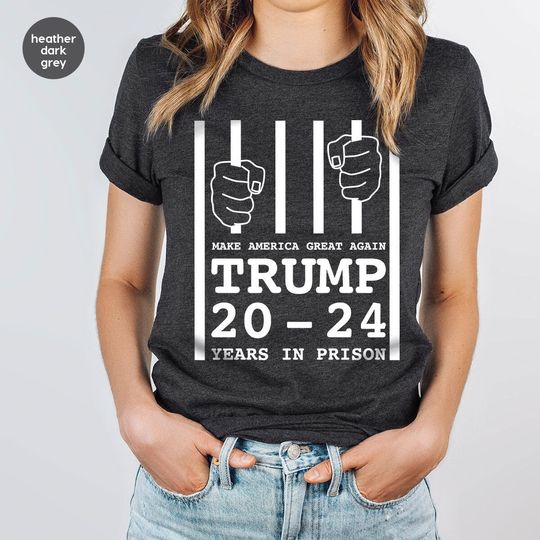 Discover Funny Trump in Prison Shirt, Patriotic Gifts, Political Graphic Tees