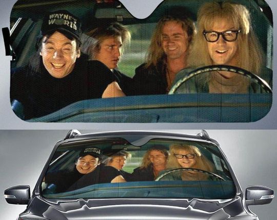 Discover Wayne's World Auto Sun Shade , Garth Algar Wayne Campbell Car Sunshade