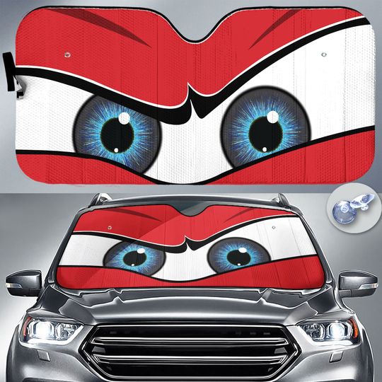 Discover Funny Car Sunshade Eyes, Windshield Sunshade, Cartoon Eyes Car Sun Shade