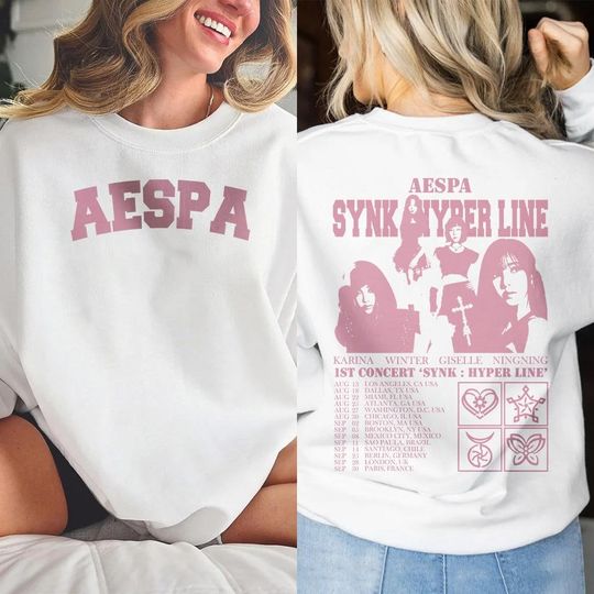 Discover Aespa Kpop Sweatshirt , Aespa SYNK HYPER LINE Tour Sweatshirt